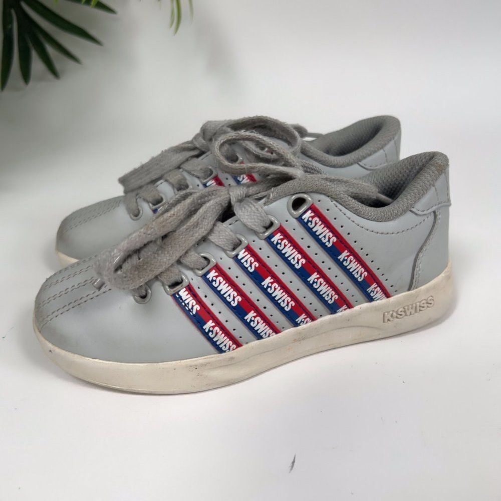 Boys K-Swiss Gray Casual Streetwear Low Top Varsity Sneakers Tennis Shoes / 11 - Picture 3 of 6